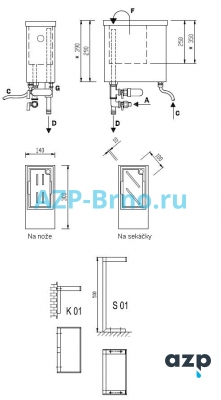 Бачок для санобработки ножей с электронагревом STS 01 AZP Brno Чехия (фото, схема) Бачок для санобработки ножей с электронагревом STS 01 AZP Brno Чехия (фото, схема)